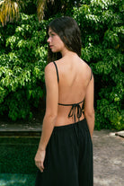 Handarte Los Angeles-Siyah Büzgülü İpli şile Bezi Crop-Crop Top-4-Milagron.com