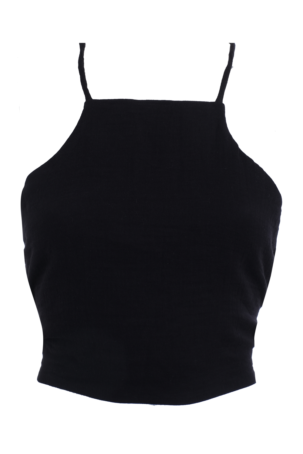 Handarte Los Angeles-Siyah Şile Bezi Kare Crop-Crop Top-10-Milagron.com
