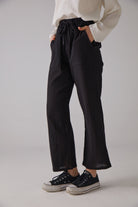 Handarte Los Angeles-Siyah Yoga Pantolonu-Pantolon-3-Milagron.com