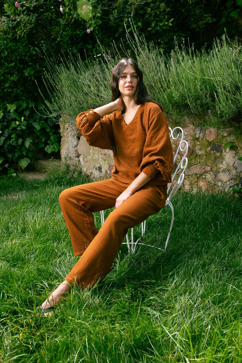 Handarte Los Angeles-Tarçın Müslin Pantolon-Pantolon-6-Milagron.com