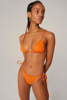 Haracci-Isla İpli Üçgen Turuncu Bikini Set-Bikini & Mayo-1-Milagron.com