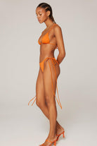 Haracci-Isla İpli Üçgen Turuncu Bikini Set-Bikini & Mayo-4-Milagron.com
