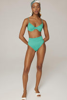 Haracci-Solana Pin-Up Yüksek Belli Yeşil Bikini Set-Bikini & Mayo-1-Milagron.com