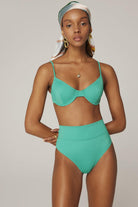 Haracci-Solana Pin-Up Yüksek Belli Yeşil Bikini Set-Bikini & Mayo-4-Milagron.com