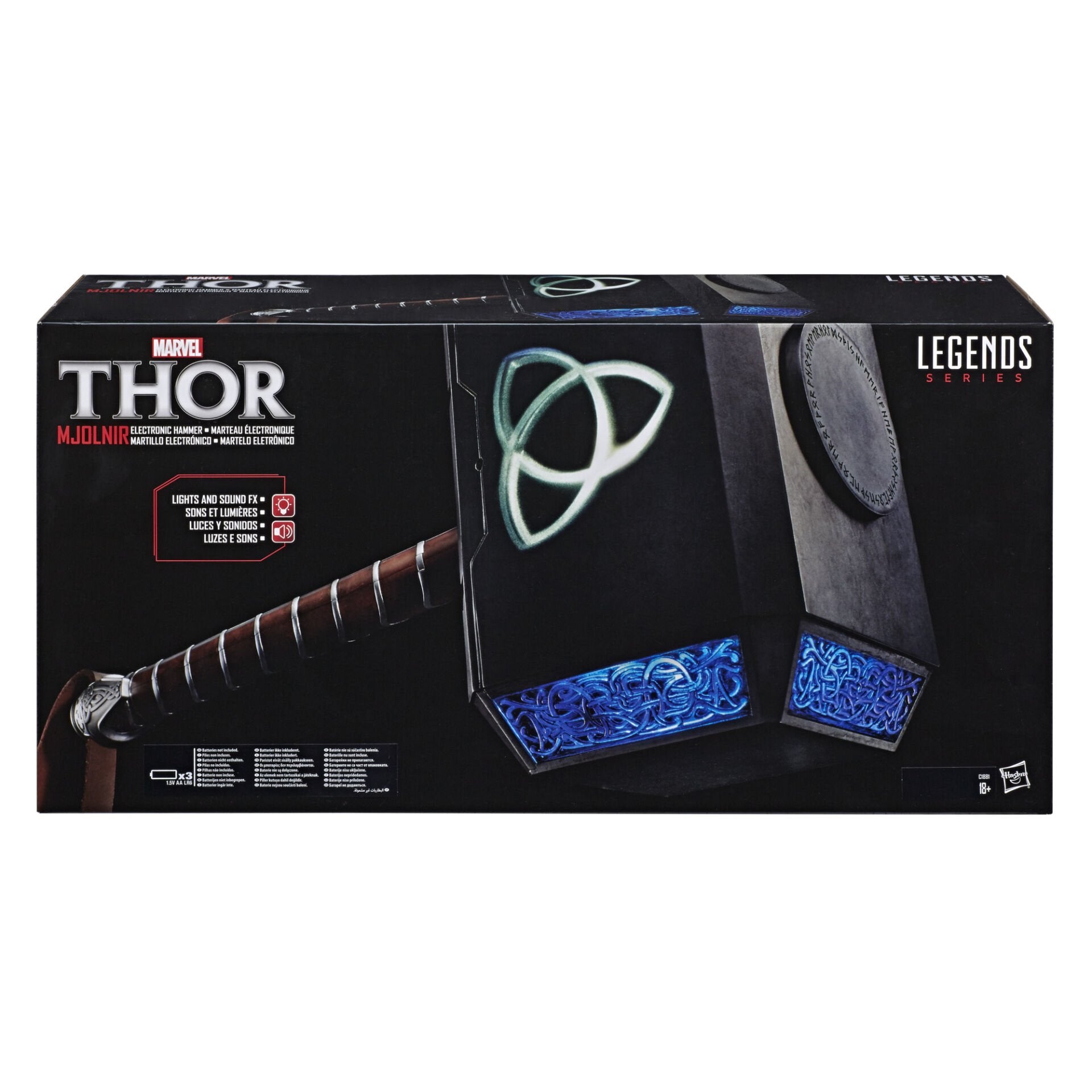 Marvel Legends Thor Mjolnir Premium Elektronik Hammer, Ses Ve Işık Efektli
