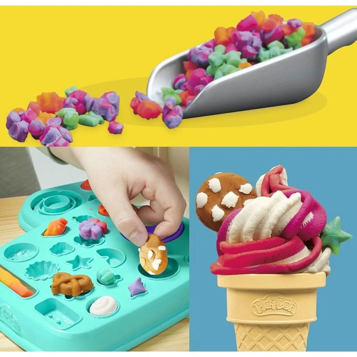 G0028 Play-Doh Gökkuşağı Dondurma Makinesi Oyun Seti+3 Yaş