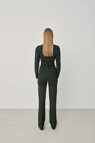 Hip + Happen-Jasmine Mesh Kumaş Yüksek Bel Pantolon-Kumaş Pantolon-3-Milagron.com