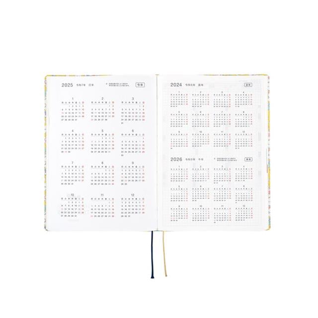 Hobonichi-Hon A5 2025 Japanese Version Liberty Fabrics:Paysanne Blossom Ajanda/Planner-Çizgili-13-Milagron.com