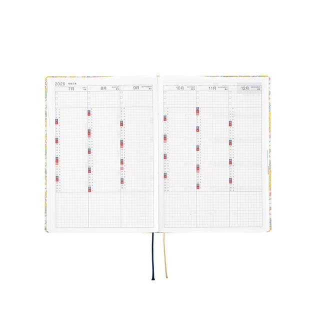 Hobonichi-Hon A5 2025 Japanese Version Liberty Fabrics:Paysanne Blossom Ajanda/Planner-Çizgili-14-Milagron.com