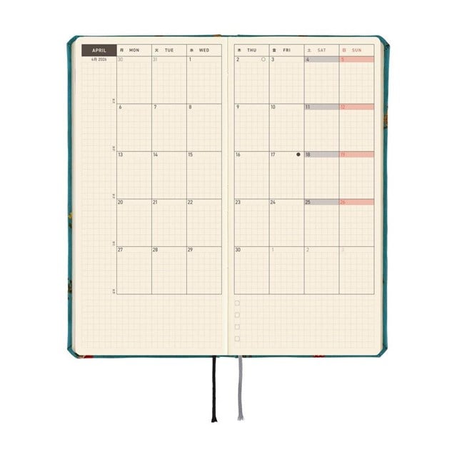 Hobonichi Ajanda Techo Weeks - Japanese - Bow & Tie: In The Forest - 2026 Jan Start