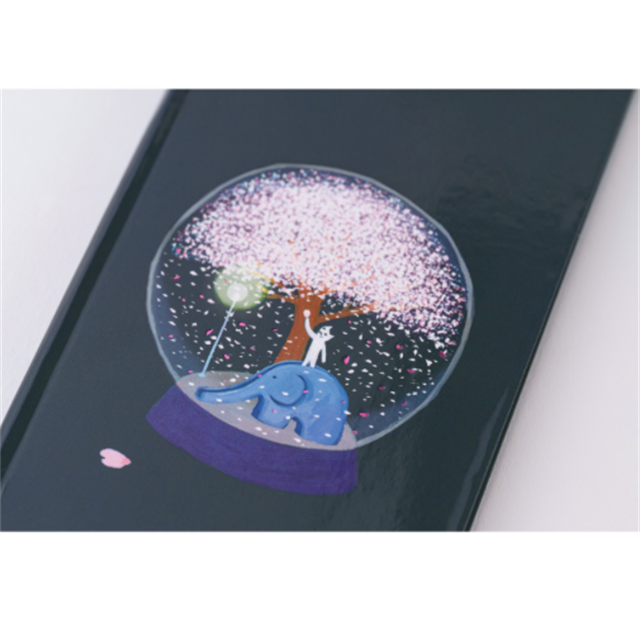 Hobonichi-Techo Weeks 2025 Hiroko Kubota: Night Cherry Blossom Snow Globe Ajanda/Planner-Çizgili-4-Milagron.com