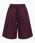 Bordo Bol Kesim Bermuda Şort