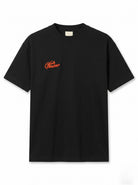 Göğüs Nakış Detay Fit Kalıp Siyah T-Shirt