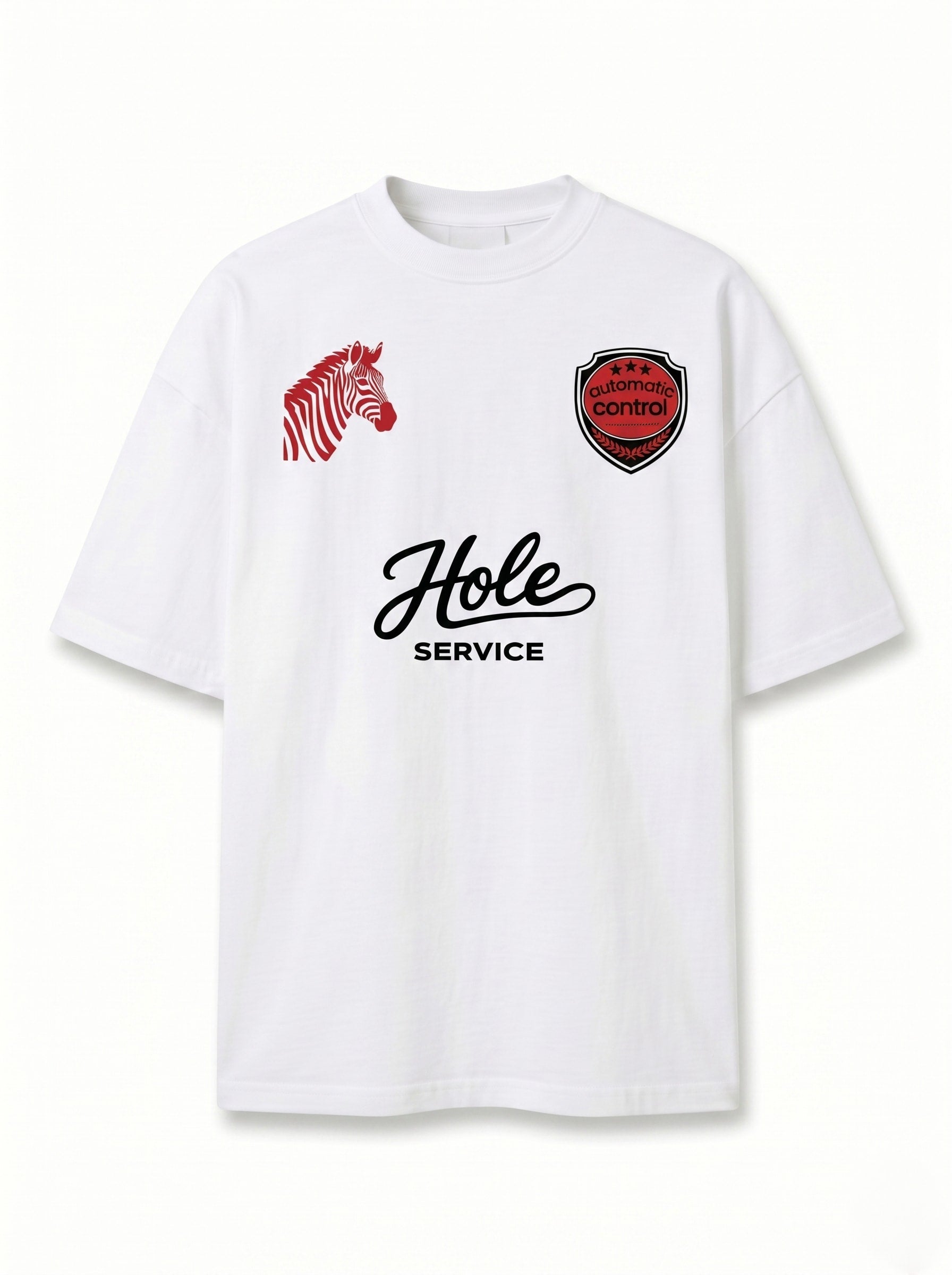 Hole Service Baskılı Oversize T-Shirt