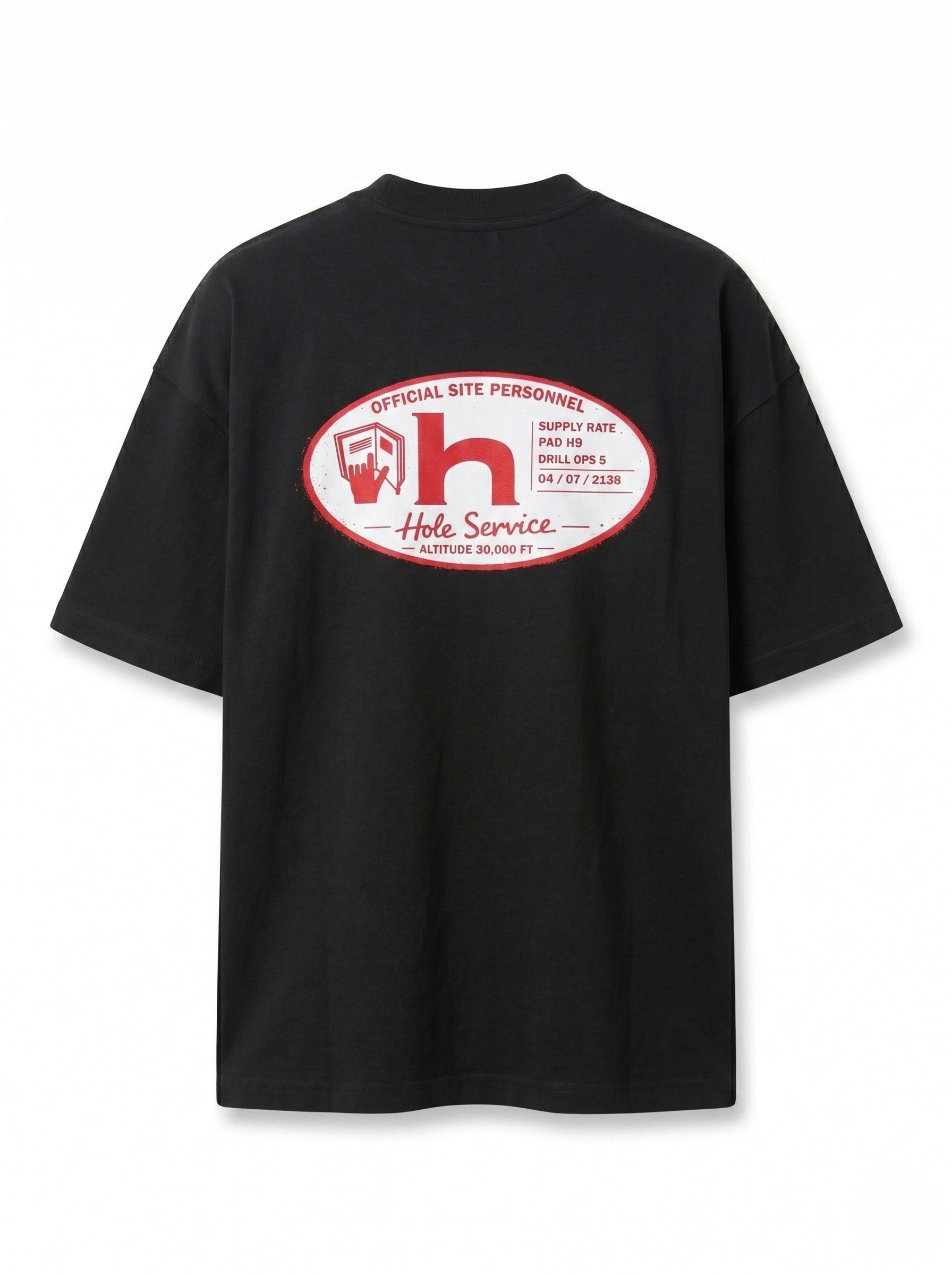 Hole Service Personnel Baskılı Oversize T-Shirt