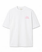 Pembe Graffiti Baskılı Ekru Oversize T-Shirt