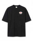 Retro Logo Baskılı Siyah Oversize T-Shirt