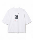 Last Sip Grafik Baskılı Ekru Oversize T-Shirt