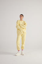 3 İplik Şardonlu Uzun Kol Bisiklet Yaka Fine Sweatshirt Sarı
