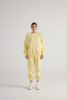 3 İplik Şardonlu Uzun Kol Bisiklet Yaka Fine Sweatshirt Sarı