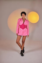 Arkası Gipeli Satin Korse Pembe