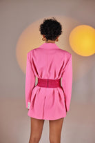 Arkası Gipeli Satin Korse Pembe
