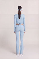 Bağlamalı Crop Kesim Ellen Bolero Mavi