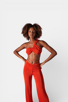 Holly Lolly-Beatrice Omuz Detaylı Crop Bluz – Turuncu-Bluz-1-Milagron.com