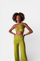 Holly Lolly-Beatrice Omuz Detaylı Crop Bluz – Yeşi̇l-Bluz-2-Milagron.com