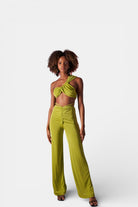 Holly Lolly-Beatrice Omuz Detaylı Crop Bluz – Yeşi̇l-Bluz-4-Milagron.com