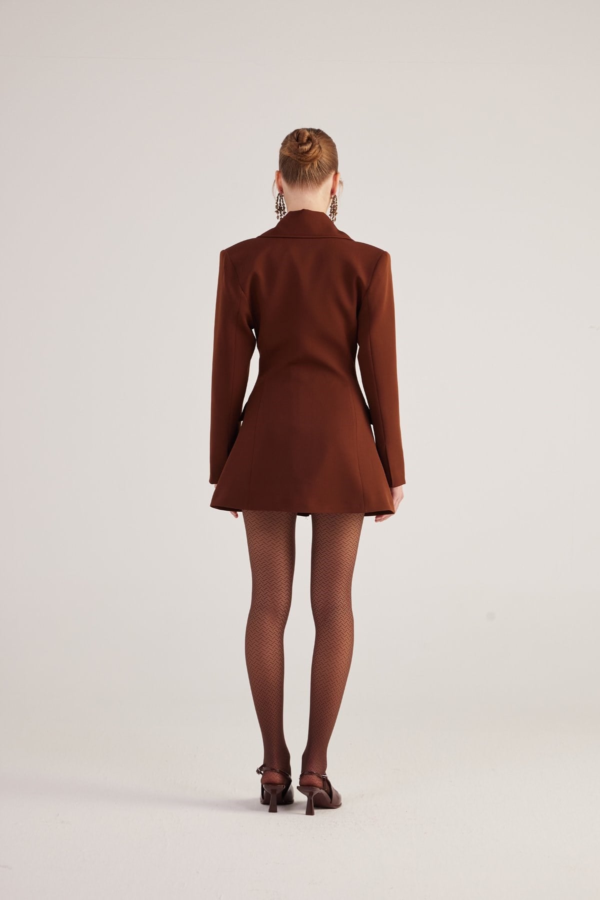 Belden Oturmalı Fit Kesim Deja Blazer Ceket Kahve