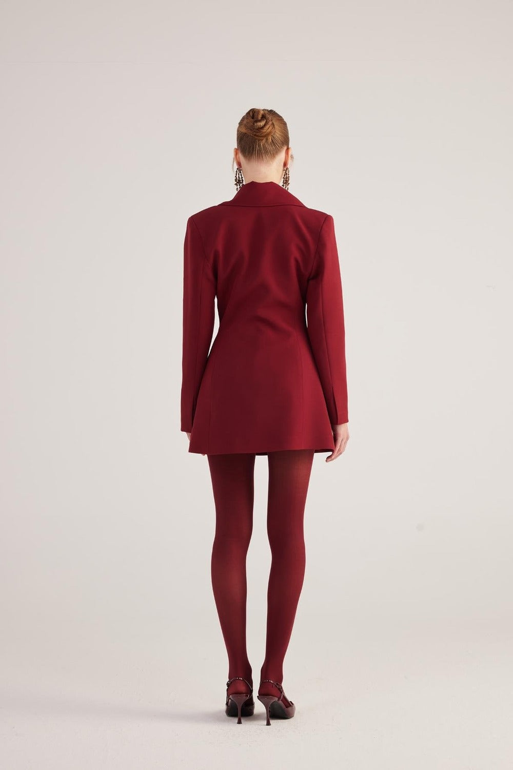 Belden Oturmalı Fit Kesim Deja Blazer Ceket Bordo