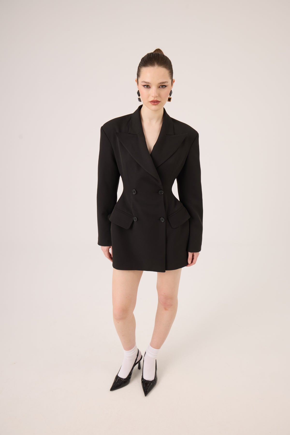 Belden Oturmalı Galina Blazer Ceket Siyah