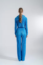 Beli Lastikli Esnek Comfy Pantolon Mavi