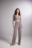 Beli Lastikli Esnek Comfy Pantolon Vizon