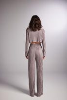 Beli Lastikli Esnek Comfy Pantolon Vizon