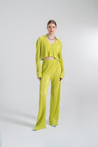 Beli Lastikli Esnek Comfy Pantolon Yeşil