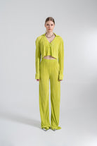 Beli Lastikli Esnek Comfy Pantolon Yeşil