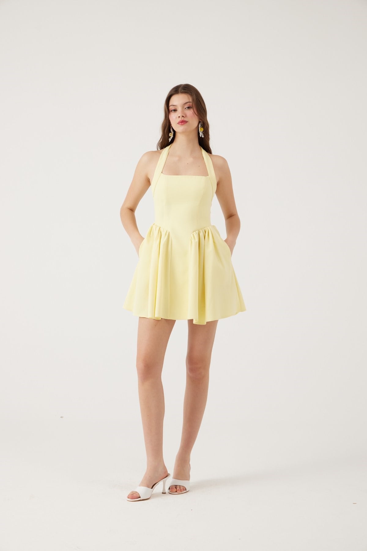Cepli Mini Felici Elbise Sarı