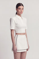 Vatkalı Polo Yaka Carolyn T-Shirt Beyaz