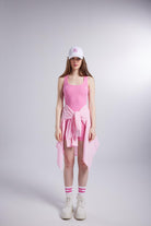 Cepli Oversize Kesim Lovesize Gömlek Pembe