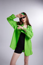 Cepli Oversize Kesim Lovesize Gömlek Yeşil