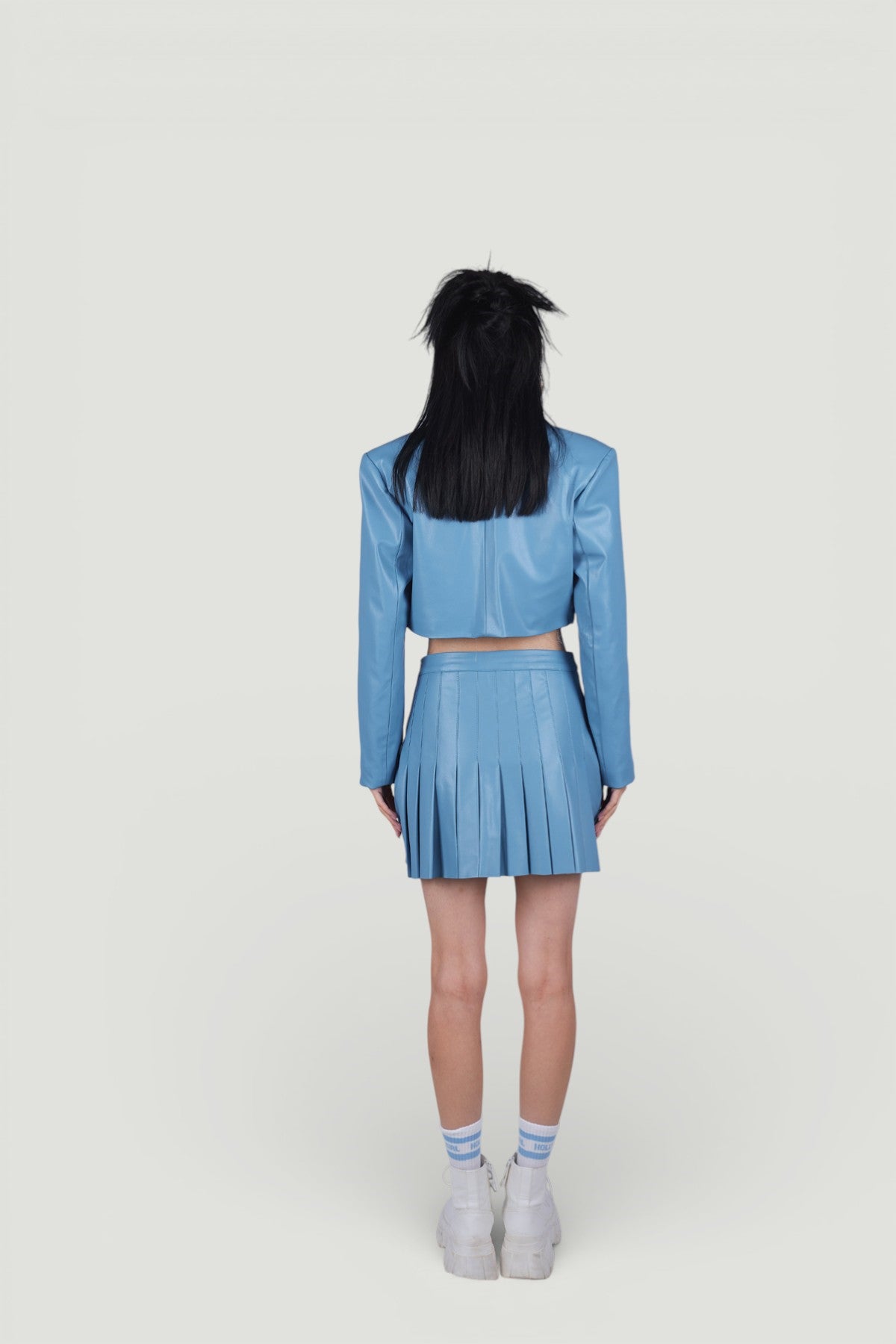 Holly Lolly-Crop Model Astarlı College Ceket Mavi-Ceket-4-Milagron.com