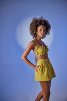 Crop Model Bağlamalı Playa Büstiyer Yeşil