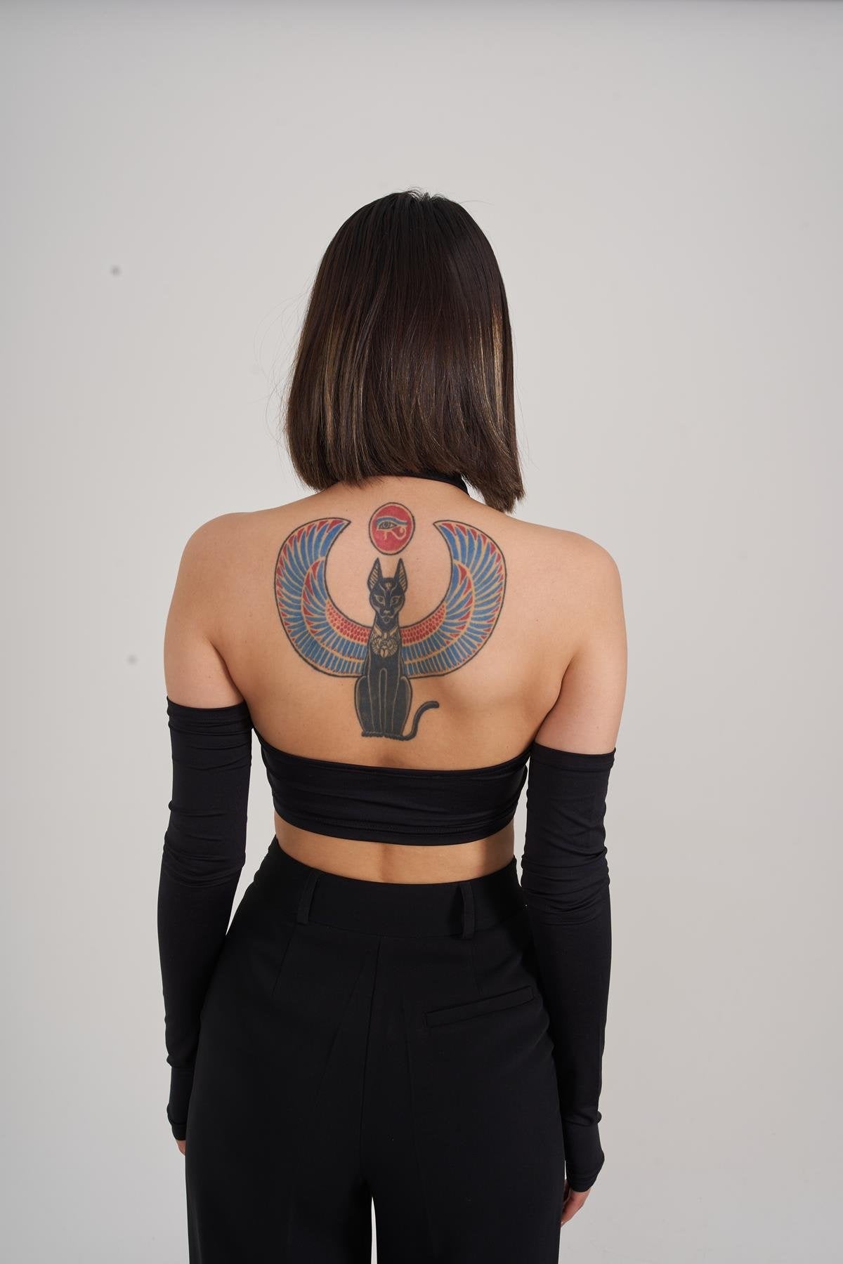 Crop Model Kol Detaylı Pretty Bluz Siyah