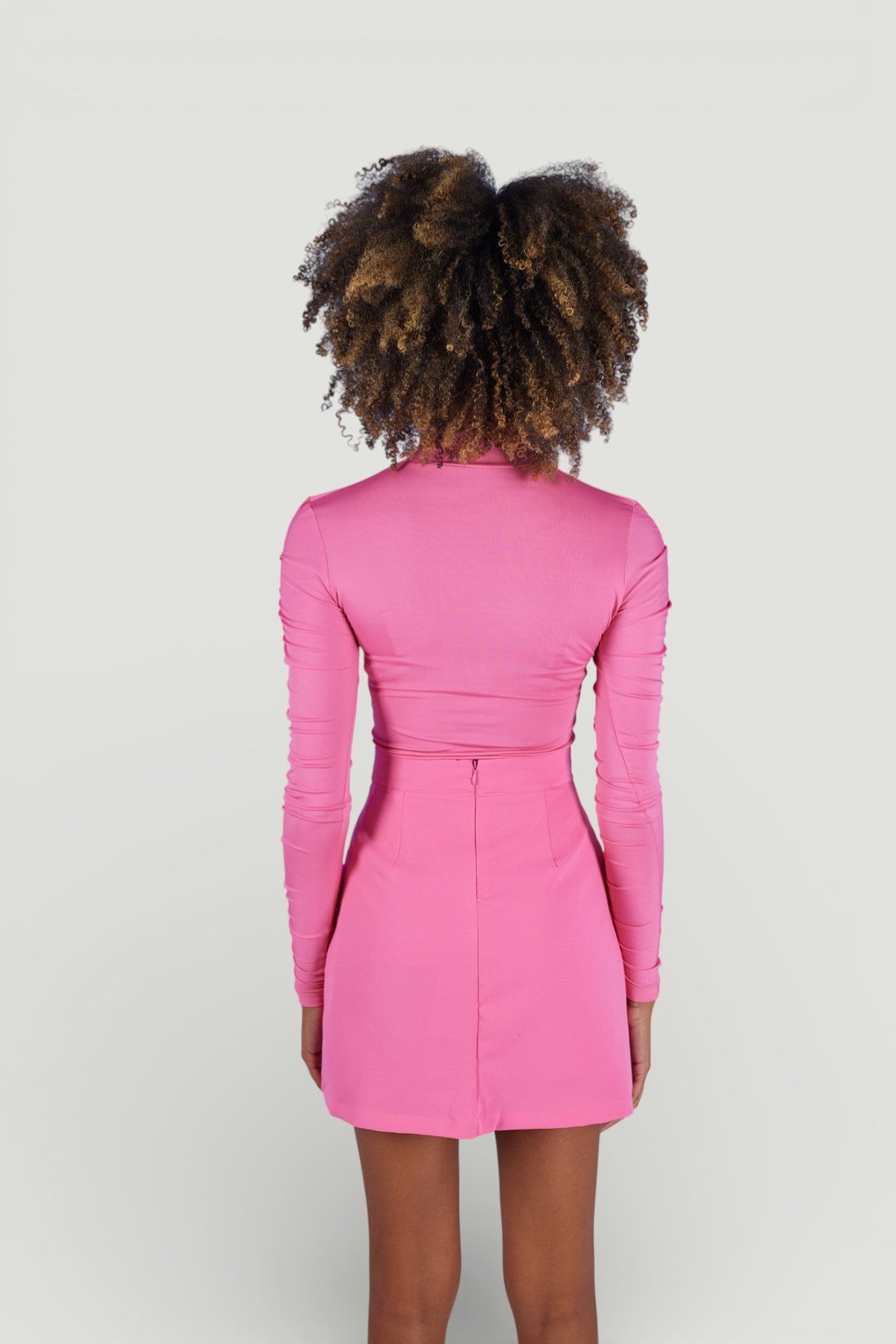 Holly Lolly-Draped Drape Detaylı Yarım Balıkçı Bluz – Pembe-Bluz-5-Milagron.com
