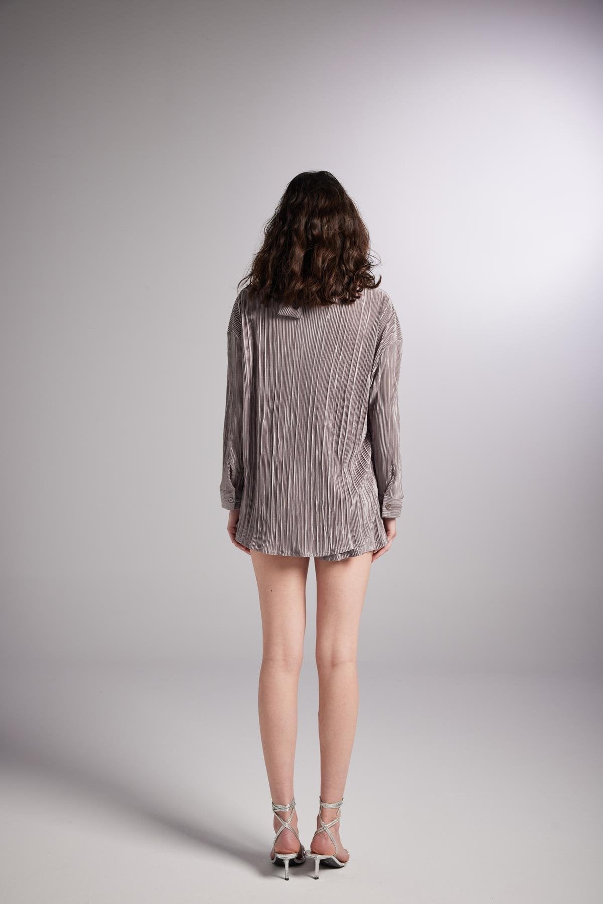Düğme Kapamalı Comfy Oversize Gömlek Vizon