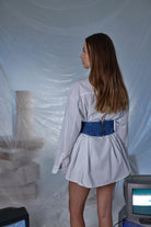 Düğme Kapamalı Oversize Cepli Tuli Gömlek Beyaz