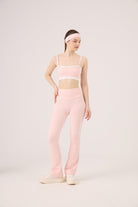 Yüksek Bel Flare Fabiola Tayt Pantolon Pembe