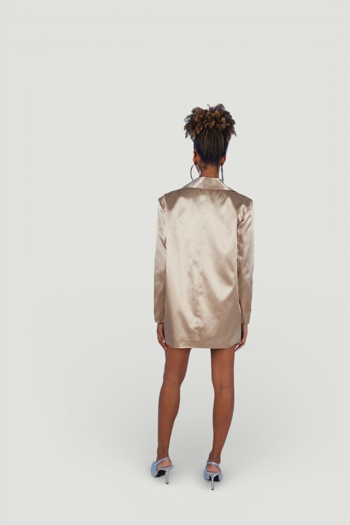 Holly Lolly-Fancy Vatkalı Uzun Kol Astarlı Saten Blazer Ceket – Bej-Ceket-5-Milagron.com